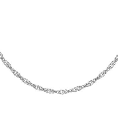 Chaîne Maille Singapour en Platine, Largeur 1,4 mm, Longueur 41 ou 46 cm - Manillon