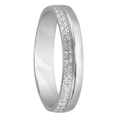 Alliance Tonga en Platine, Largeur 3,5 mm - Ponce