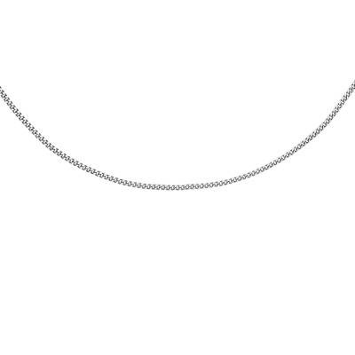 Flat Platinum Curb Chain, 41 cm or 46 cm Length, 0.8 mm Width - Manillon