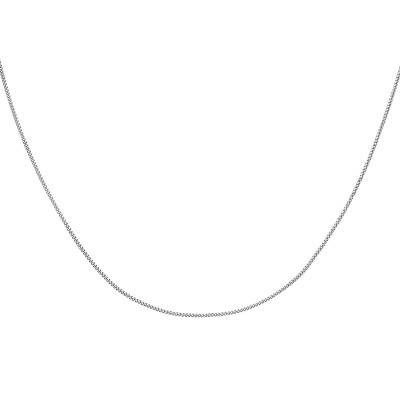 Flat Platinum Curb Chain, 41 cm or 46 cm Length, 0.8 mm Width - Manillon