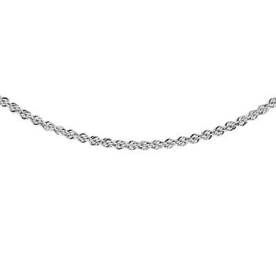 Chaîne Maille Corde Torsadée en Platine, Largeur 0,6 mm, Longueur 46 ou 51 cm - Manillon
