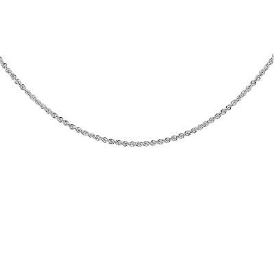 Chaîne Maille Corde Torsadée en Platine, Largeur 0,6 mm, Longueur 46 ou 51 cm - Manillon