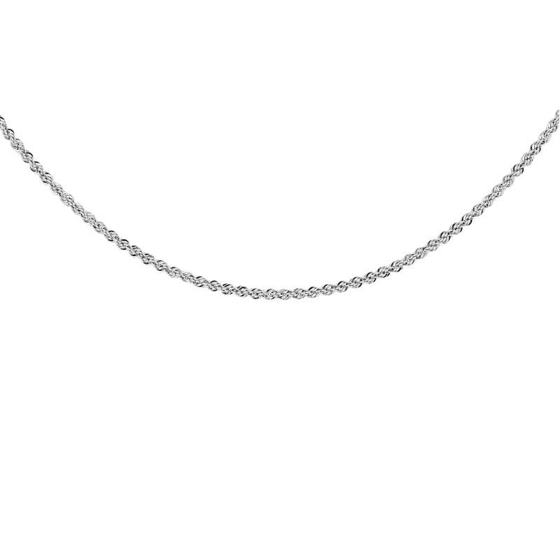 Twisted Rope Chain in Platinum, Length 46 or 51 cm, Width 0.6 mm - Manillon