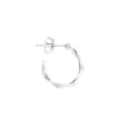 Mini créole unique Torsade - Argent, Diamètre 1 cm - Yay Paris