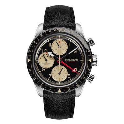 Montre 1956 Chronographe GMT Noir & Beige - Echo/Neutra