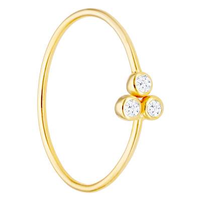 Bague Trio de Diamants en Or Jaune 750 - Ocarat