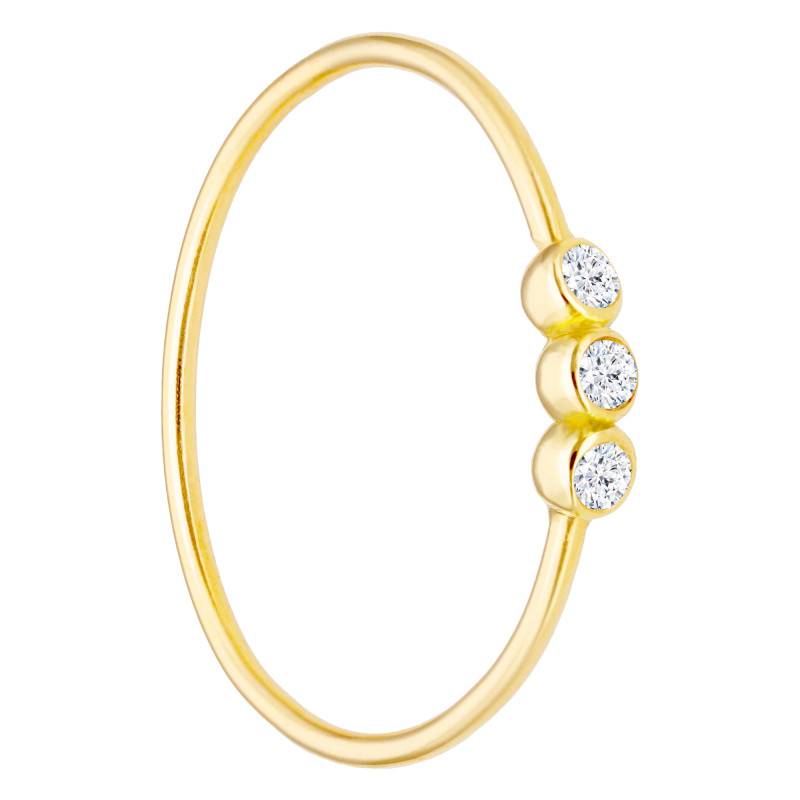 750 Yellow Gold Triple Diamond Ring - Ocarat