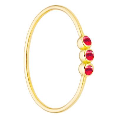 750/1000 Yellow Gold & Triple Ruby Ring - Ocarat