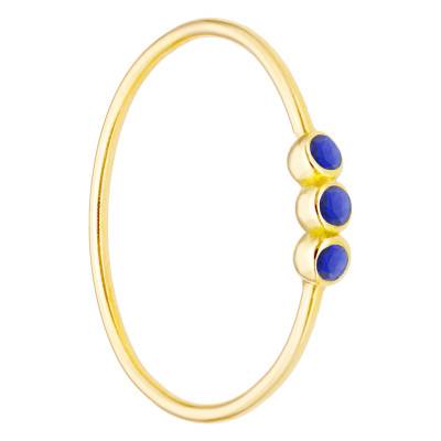 750/1000 Yellow Gold & Triple Sapphire Ring - Ocarat
