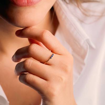 Bague Triple Saphirs en Or Jaune 750 - Ocarat