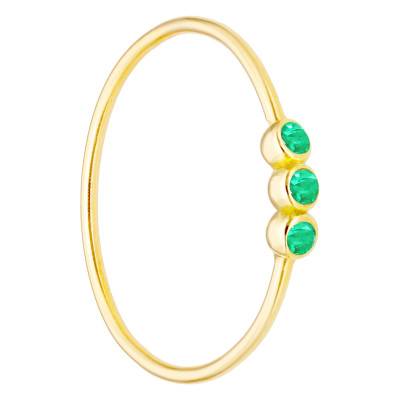 Bague Triple Emeraudes en Or Jaune 750 - Ocarat