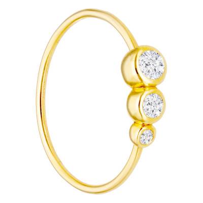 Bague Trinité en Or Jaune 750 & Diamants - Ocarat