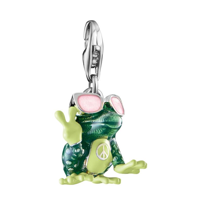 Frog Charm Pendant in 925/1000 Silver & Enamel - 2215-691-7 - Thomas Sabo