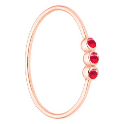 750 Rose Gold & Triple Ruby Ring - Ocarat
