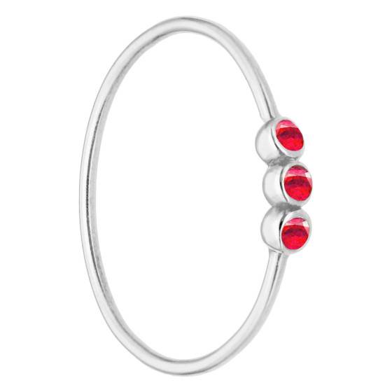 Bague Vintage En Argent 925 Avec Rubis Véritable - Taille 57 - Années 1970, état Neuf