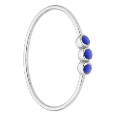 750/1000 White Gold & Triple Sapphire Ring - Ocarat