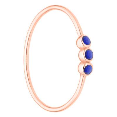 750/1000 Rose Gold & Triple Sapphire Ring - Ocarat