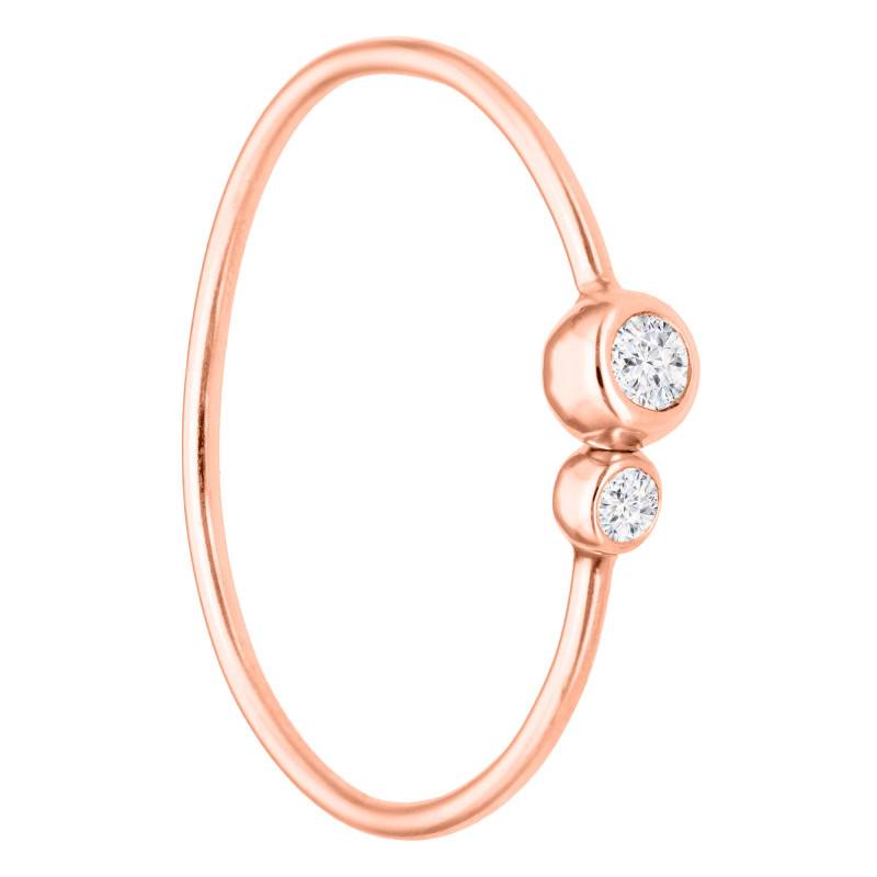 750 Rose Gold & Duo Diamond Ring - Ocarat
