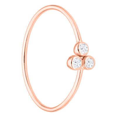750/1000 Rose Gold & Trio Diamond Ring - Ocarat