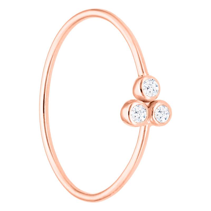 750/1000 Rose Gold & Trio Diamond Ring - Ocarat