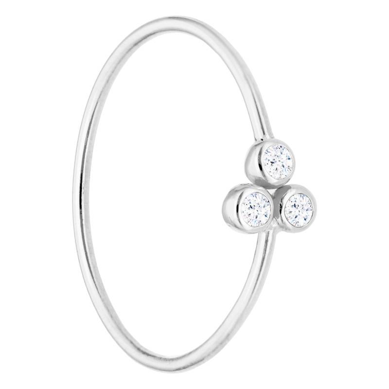 925/1000 Silver & Trio Diamond Ring - Ocarat