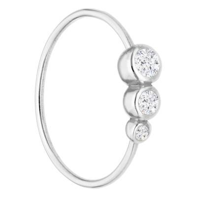 750/1000 White Gold & Diamonds Trinité Ring - Ocarat