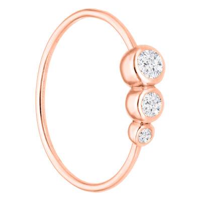 Bague Trinité en Or Rose 750 & Diamants - Ocarat