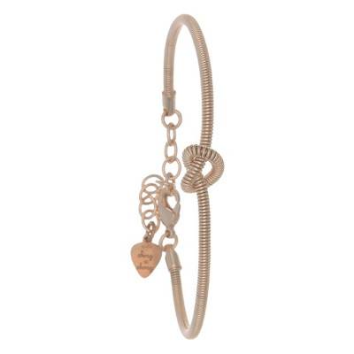 Bracelet Noeud Corde de Basse en Acier Doré Rosé, Longueur 14,2 à 17,2 cm - Sing a Song