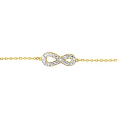 375 Yellow Gold & Diamond Infinity Bracelet - Emanessence
