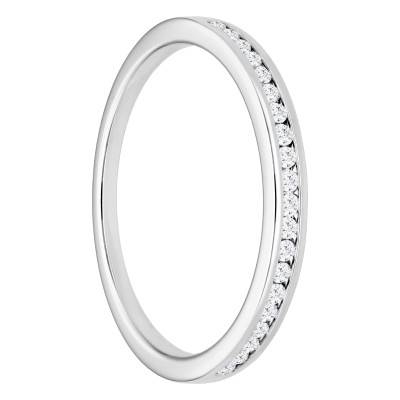 Anténor Half Eternity Band in 375 White Gold & 0.10 ct Diamonds, 2 mm Width - Alliantine
