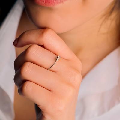 750 Rose Gold & Duo Diamond Ring - Ocarat