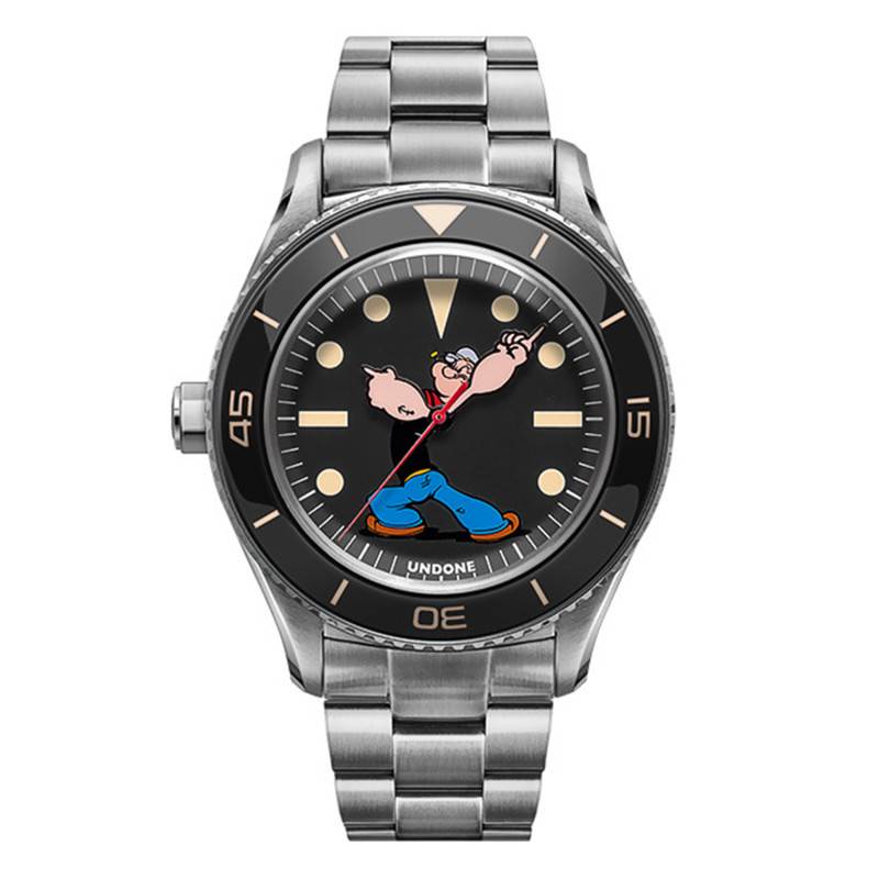 Undone x Popeye "Blacksand" Automatic Watch COL-POP-SLM-BLACK - Undone