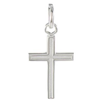 750/1000 White Gold Cross Pendant - Emanessence