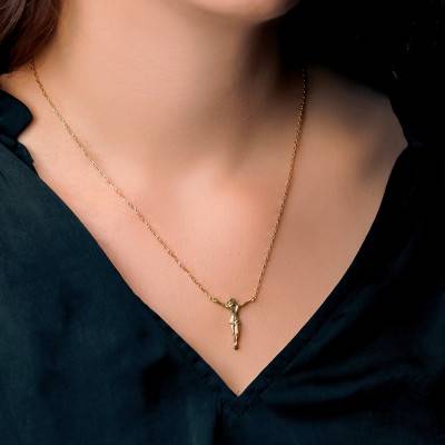 Collier Christ Or Jaune 750, Longueur 50 cm - Lucas Lucor