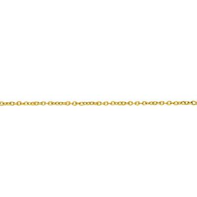375/1000 Yellow Gold Cable Chain Anklet, 25 cm Length - Manillon