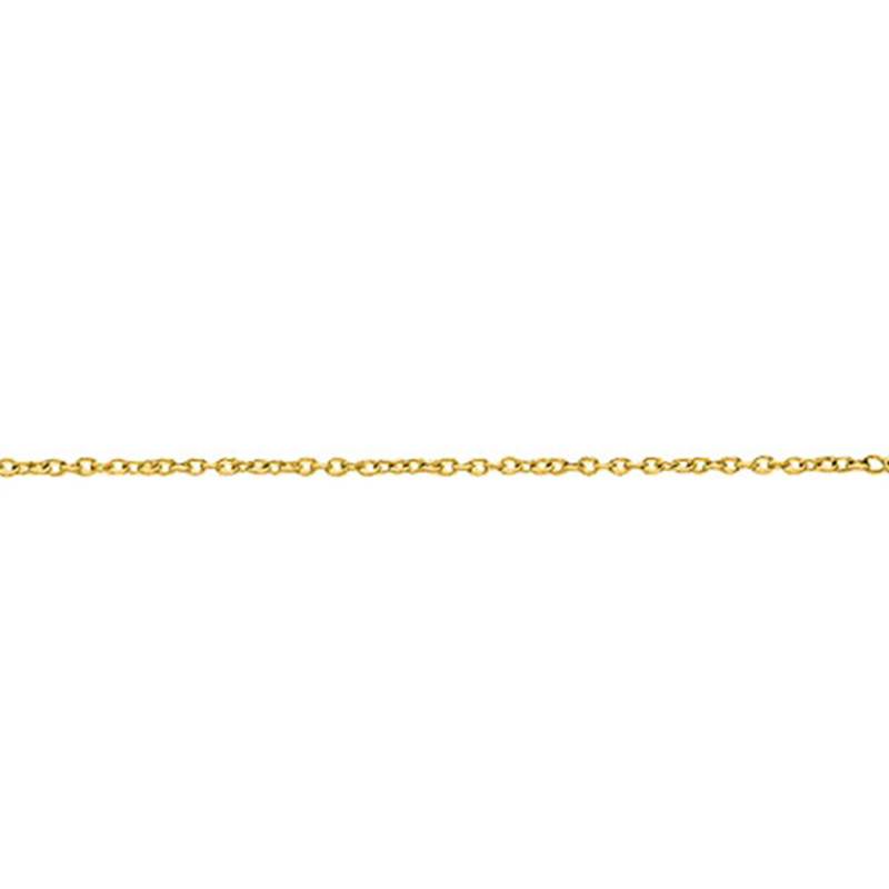 375/1000 Yellow Gold Cable Chain Anklet, 25 cm Length - Manillon