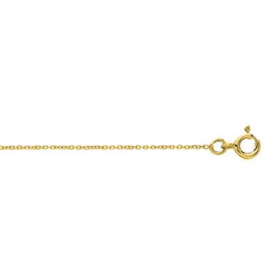 375/1000 Yellow Gold Cable Chain Anklet, 25 cm Length - Manillon