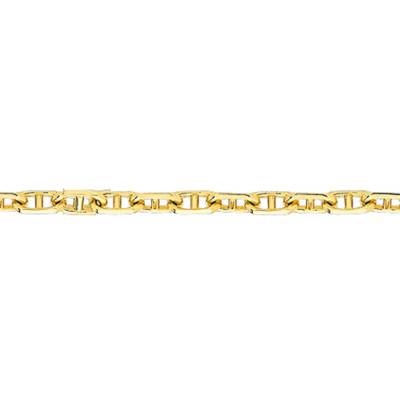 Chaine de cheville Marine Battue Or Jaune 750, Longueur 22 à 25 cm - Emanessence