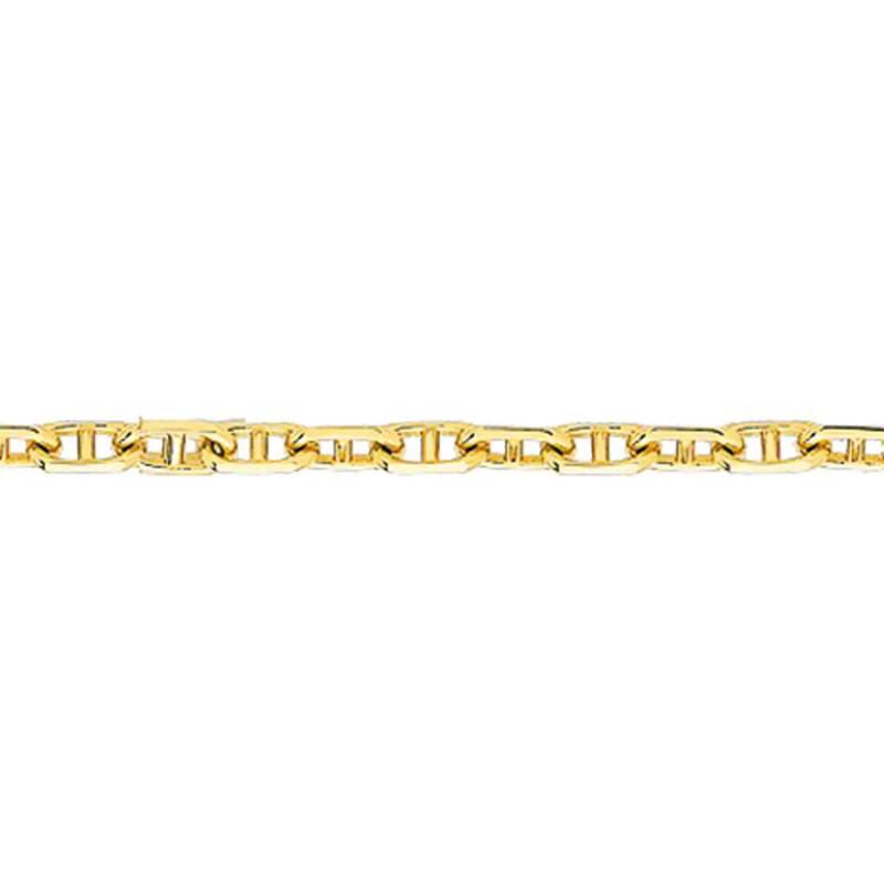 750/1000 Yellow Gold Beaten Mariner Chain Ankle Chain, Length 22 to 25 cm - Emanessence