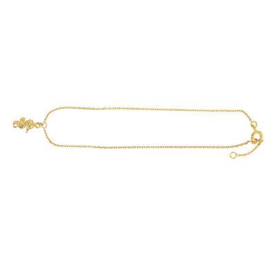 Yellow Gold-Plated Seahorse Ankle Chain, 23 cm to 25 cm - Naïades
