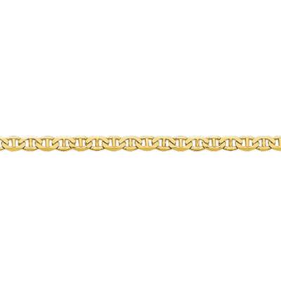 750 Yellow Gold Mariner Chain Anklet, Length 22 cm to 25 cm - Emanessence