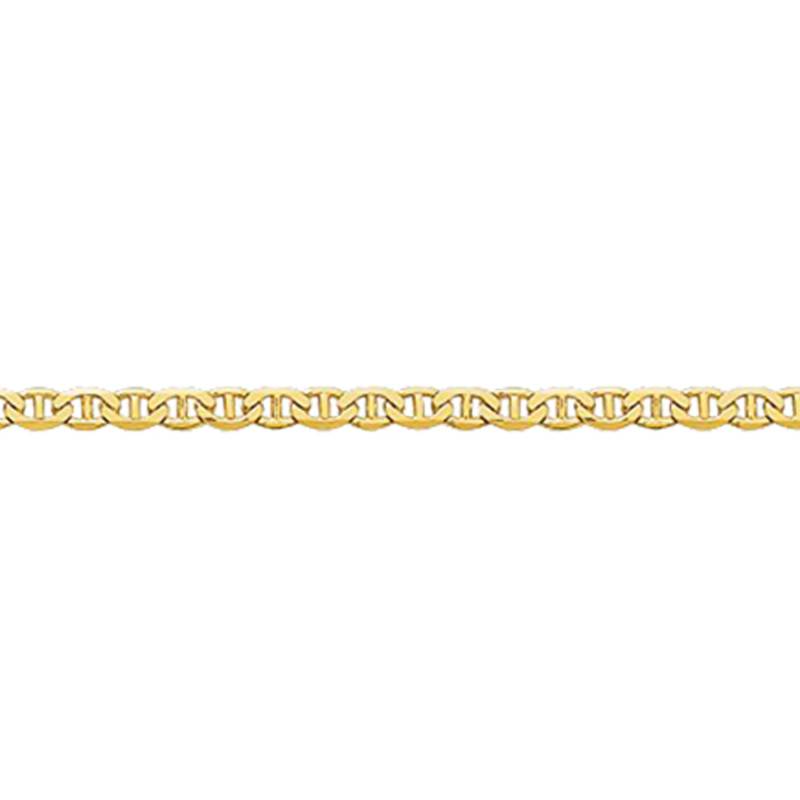 750 Yellow Gold Mariner Chain Anklet, Length 22 cm to 25 cm - Emanessence