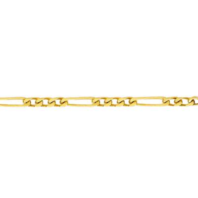 Chaine de cheville Maille Cheval Alternée Or Jaune 750, Longueur 22 à 25 cm - Emanessence