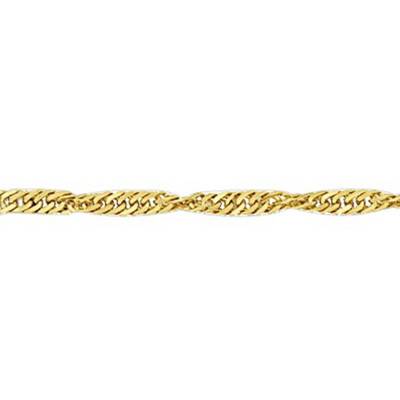 Twisted Singapore Chain Anklet in 750 Yellow Gold, Length 26 cm - Manillon