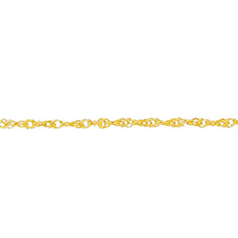 750 Yellow Gold Fancy Link Ankle Chain, 23 cm to 25 cm - Emanessence