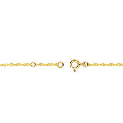 750 Yellow Gold Fancy Link Ankle Chain, 23 cm to 25 cm - Emanessence