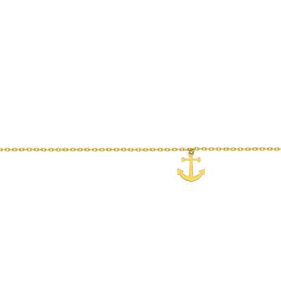 Yellow Gold-Plated Anchor Ankle Chain, Length 26 cm - Naïades
