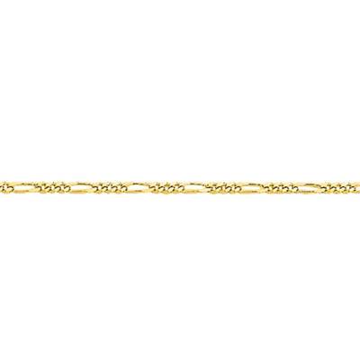 750/1000 Yellow Gold Figaro Chain Anklet, 25 cm Length - Manillon