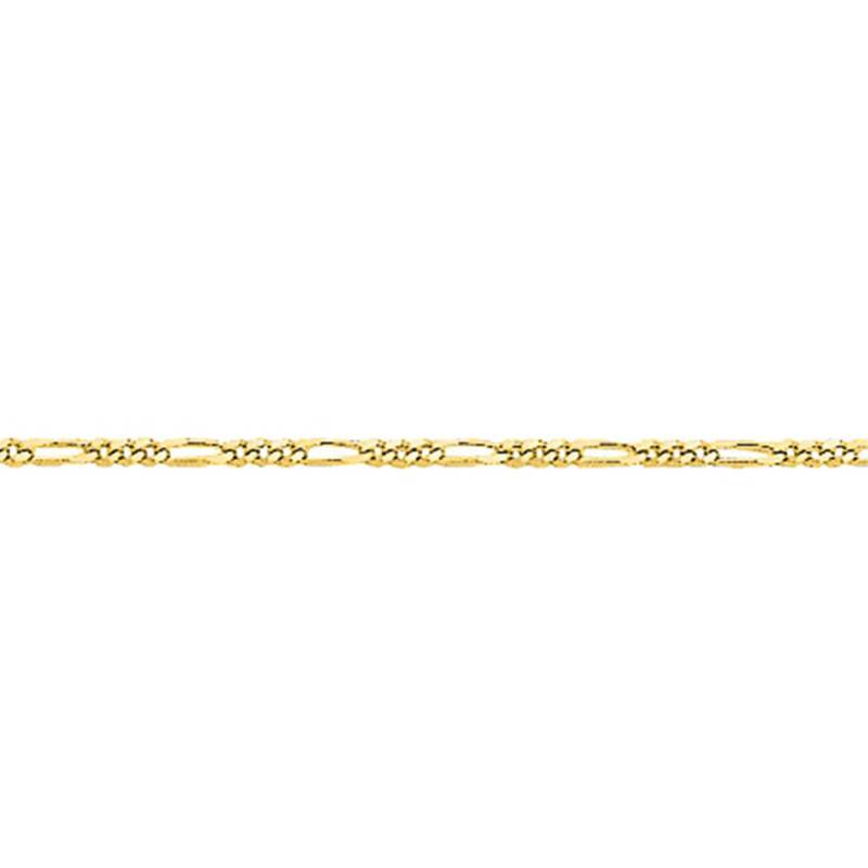 750/1000 Yellow Gold Figaro Chain Anklet, 25 cm Length - Manillon