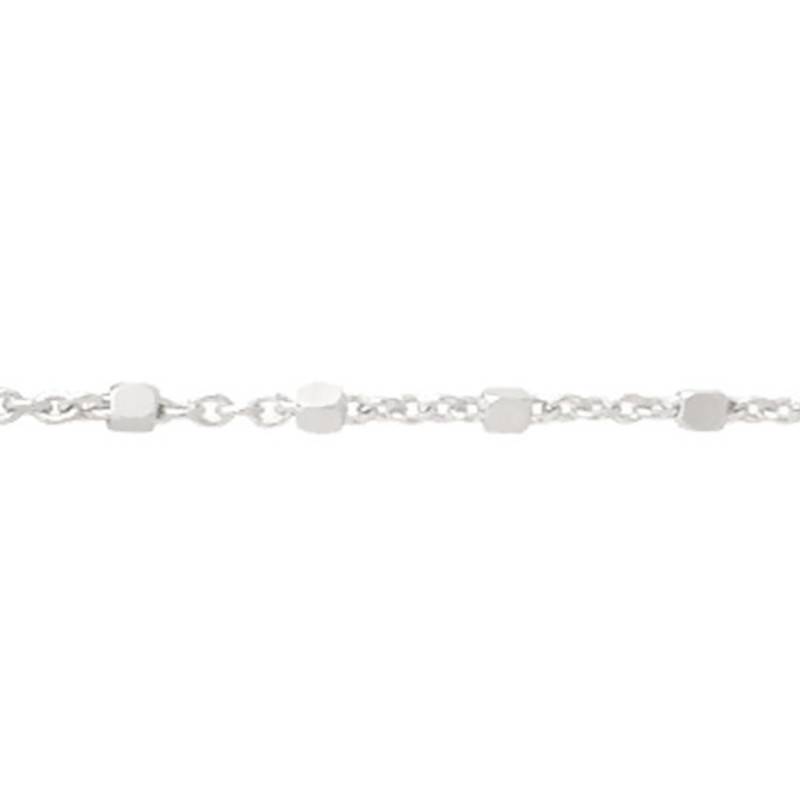 Rhodium-Plated 925 Silver Anklet, 26 cm Length - Naïades